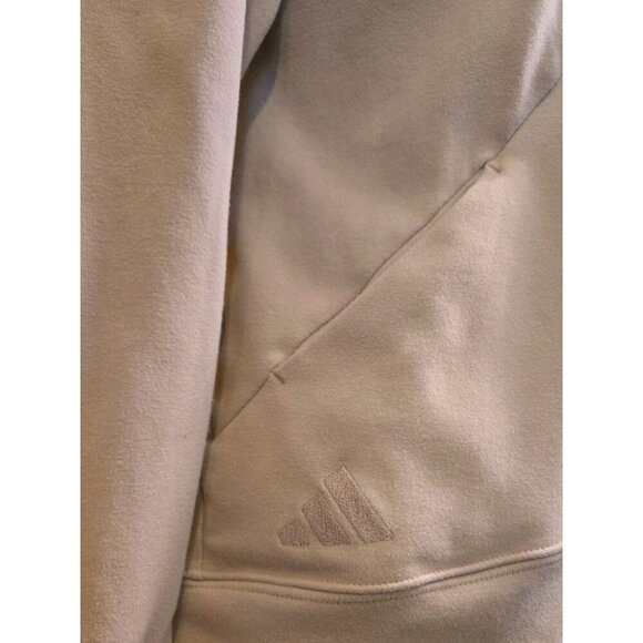 Adidas Sweatshirt Womens Large Pink Tan Over Pockets Logo Country Club Logo - Picture 2 of 9